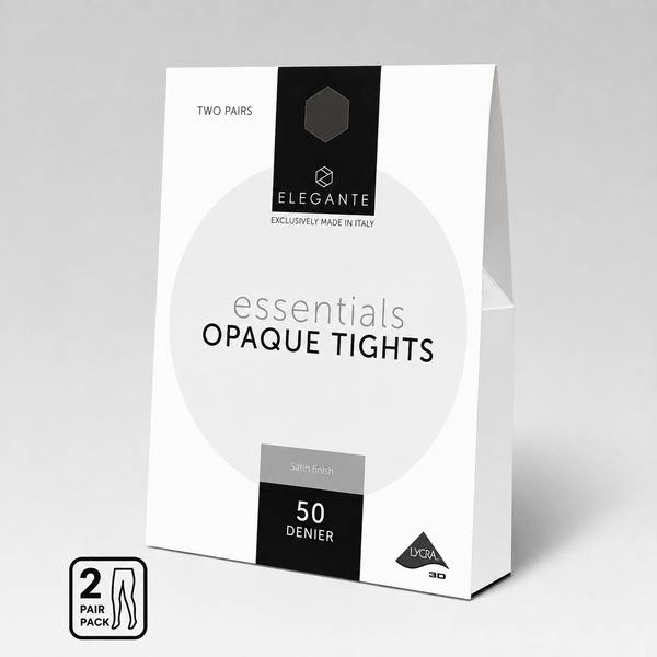 Elegante Ultimate Opaque Black Large 50 Denier 2 Pack