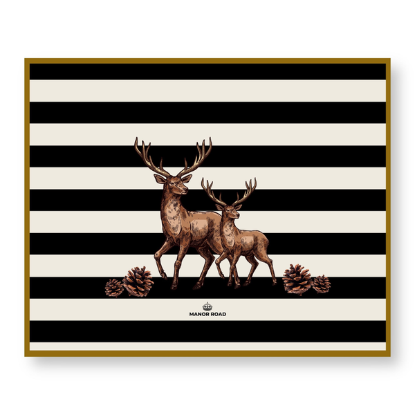 Manor Road Paper Placemats Striped Deer 30 Pack