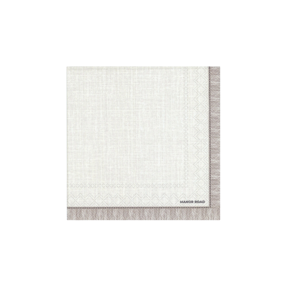 Manor Road Fringed Beige Napkin Cocktail 20 Pack