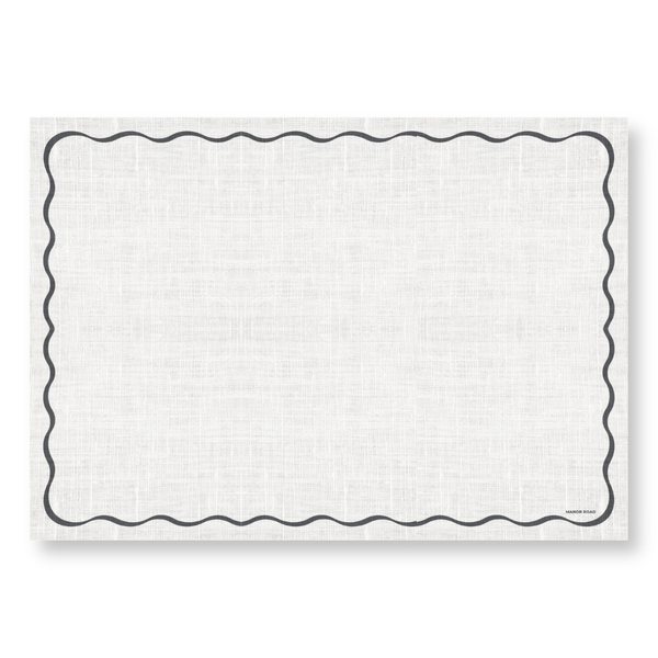 Manor Road A3 Grease Proof Paper Linen Scallop Black & White 20 Pack