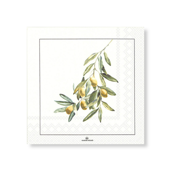 Manor Road Wild Olives Napkins Luncheon 20 pack