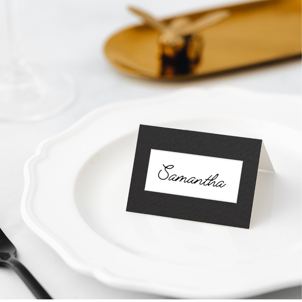Manor Road Place Cards 45 pack Linen Black