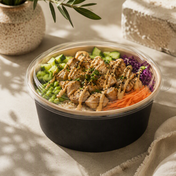 Noir Salad Bowl Flat Lids 50pk