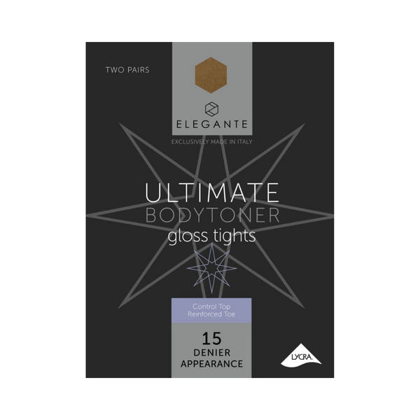 Elegante Luxury Body Toners Control Top 2 PR 15D Black Medium