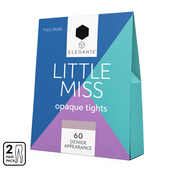 Little Miss Elegante 60D Tights 2 Pair Pack 9-10yrs Navy