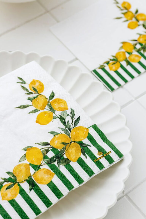 Manor Road Lemoncello Napkin Cocktail 20 Pack