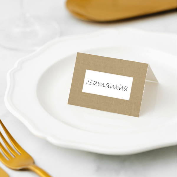 Manor Road Place Cards 45 pack Linen Gold