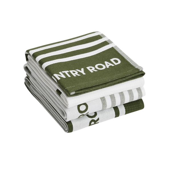 Aeri Australian Cotton Tea Towel Dark Olive Pack Of 3