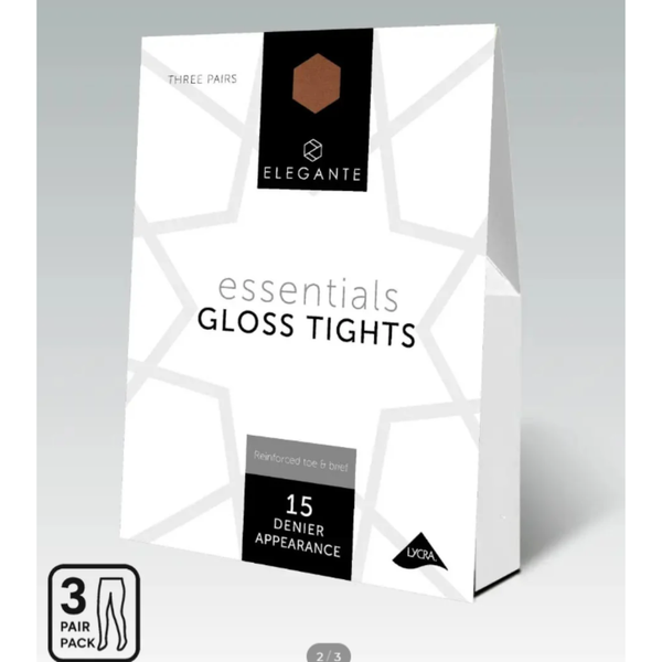 Elegante Essential Gloss Illusion Extra Large 15 Denier 3 Pack