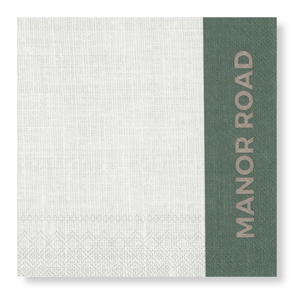 Manor Road Linen Colour Block Green Napkin Dinner 20 Pack