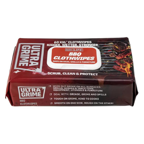 UltraGrime Life BBQ XXL+ Clothwipes 60pk