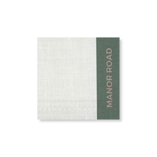 Manor Road Linen Colour Block Green Napkin Cocktail 20 Pack