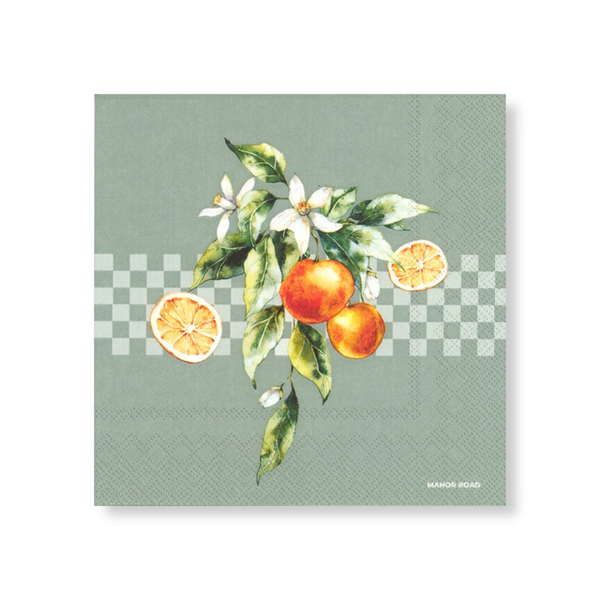 Manor Road Orange Blossom Napkin Luncheon 20 Pack