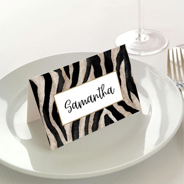 Manor Road Place Cards 45 pack Zebra