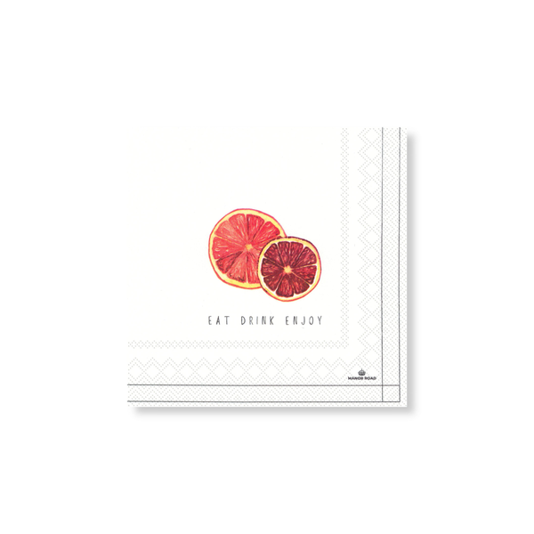 Manor Road Blood Orange Napkins Cocktail 20 pack